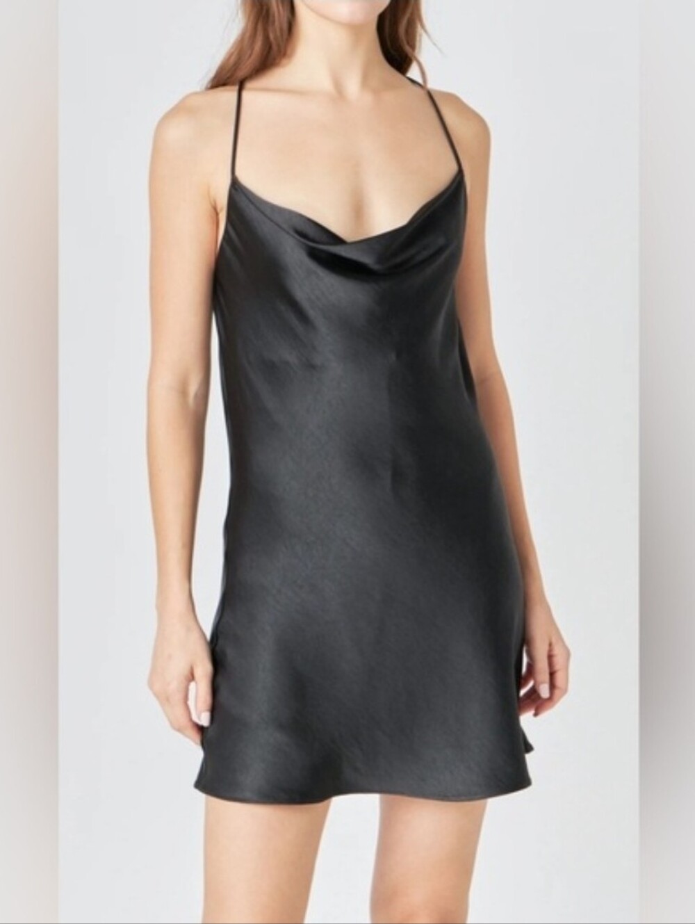 Heiress Beverly Hills | Satin Slip Mini Dress Size S In Black